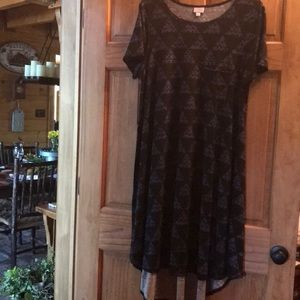 2XL LuLaRoe Carley dress in blue and black